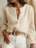 Button Up Long Sleeve Cardigan - Trendsi - Flyclothing LLC