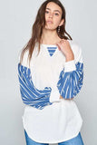 Super Lady Full Size French Terry Striped Long Sleeve Top - Trendsi - Flyclothing LLC