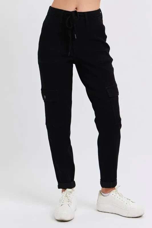 Judy Blue Full Size High Waist Cargo Cuffed Jogger Plus Size - Trendsi - Flyclothing LLC
