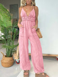 Full Size Wide Leg Spaghetti Strap Jumpsuit Plus Size - Trendsi - Flyclothing LLC
