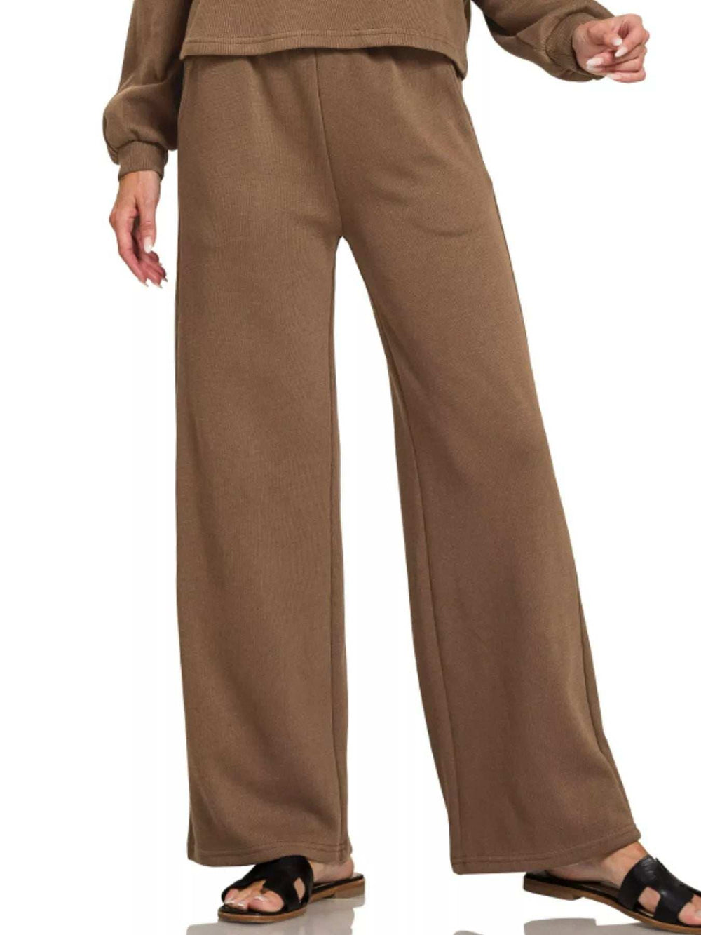 Zenana French Rib Pullover and Pants Set - Trendsi - Flyclothing LLC