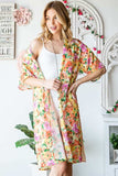 Heimish Full Size Half Sleeve Multi Color Floral Open Cardigan Plus Size - Trendsi - Flyclothing LLC