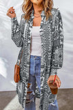 Printed Button Up Long Sleeve Cardigan - Trendsi - Flyclothing LLC