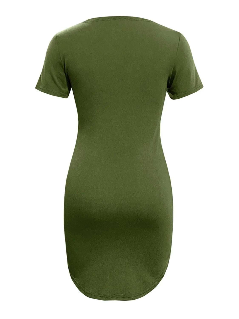 Round Neck Short Sleeve Mini Tee Dress - Trendsi - Flyclothing LLC