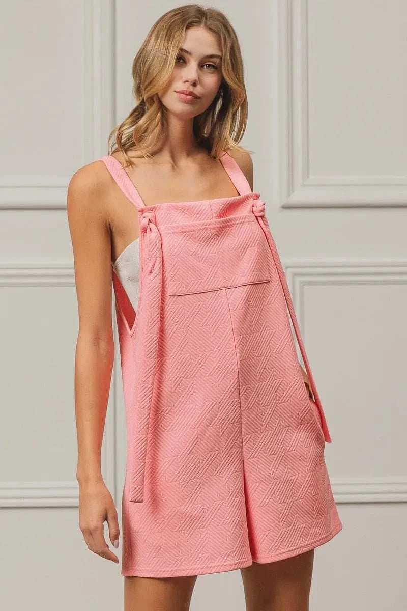 BiBi Texured Jacquard Romper with Side Pockets - Trendsi - Flyclothing LLC