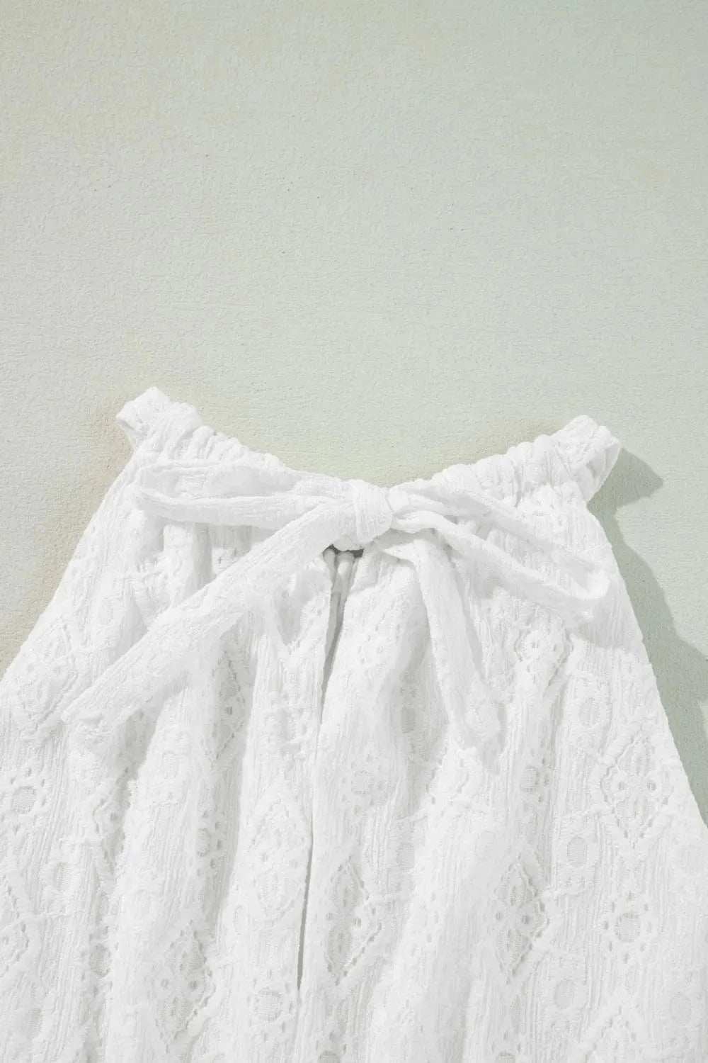 Lace Sleeveless Tied Waist Mini Dress - Trendsi - Flyclothing LLC