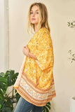 Davi & Dani Floral Printed Short Sleeve Loose Fit Kimono Cover Up - Trendsi - Flyclothing LLC