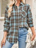 Plaid Button Up Long Sleeve Shirt - Trendsi - Flyclothing LLC