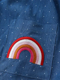 Children's Rainbow Pocket Denim Button-Down Dress - Trendsi - Flyclothing LLC