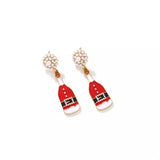 Christmas Champagne Bottle Drop Earrings - Trendsi - Flyclothing LLC