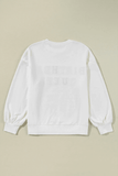 BIRTHDAY QUEEN Sequin Round Neck Long Sleeve Sweatshirt - Trendsi - Flyclothing LLC