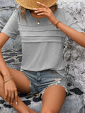 Round Neck Short Sleeve Top - Trendsi - Flyclothing LLC