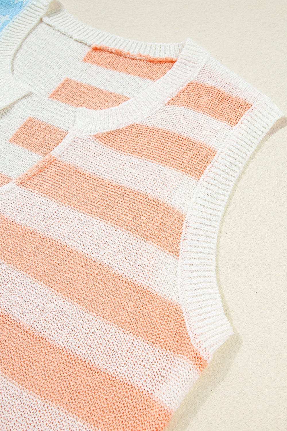 USA Flag Notched Loose Fit Sweater Vest - Trendsi - Flyclothing LLC