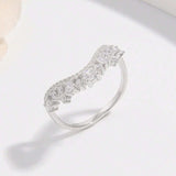 925 Sterling Silver Inlaid Zircon Ring - Trendsi - Flyclothing LLC