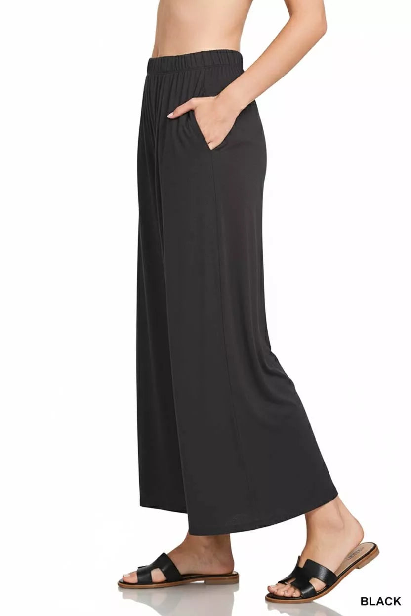 Zenana Elastic Waist Comfy Lounge Pants - Trendsi - Flyclothing LLC