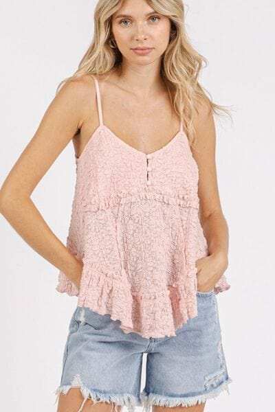 Mittoshop Textured V-Neck Cami - Trendsi - Flyclothing LLC