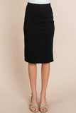 BOMBOM Elastic Waist Pencil Skirt - Trendsi - Flyclothing LLC