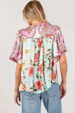 SAGE+FIG Plus Size Floral Mineral Wash French Terry Button Up Shirt - Trendsi - Flyclothing LLC