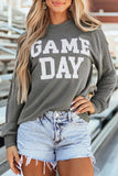 GAME DAY Striped Round Neck Long Sleeve Top - Trendsi - Flyclothing LLC