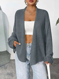 Open Front Dropped Shoulder Cardigan - Trendsi - Flyclothing LLC