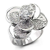 7X131 - Rhodium Brass Ring with AAA Grade CZ in Clear - Alamode - Flyclothing LLC