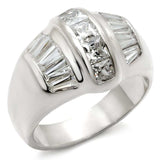 7X159 - Rhodium 925 Sterling Silver Ring with AAA Grade CZ in Clear - Alamode - Flyclothing LLC