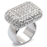 7X196 - Rhodium 925 Sterling Silver Ring with AAA Grade CZ in Clear - Alamode - Flyclothing LLC