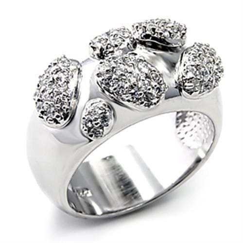 7X228 - Rhodium 925 Sterling Silver Ring with AAA Grade CZ in Clear - Alamode - Flyclothing LLC