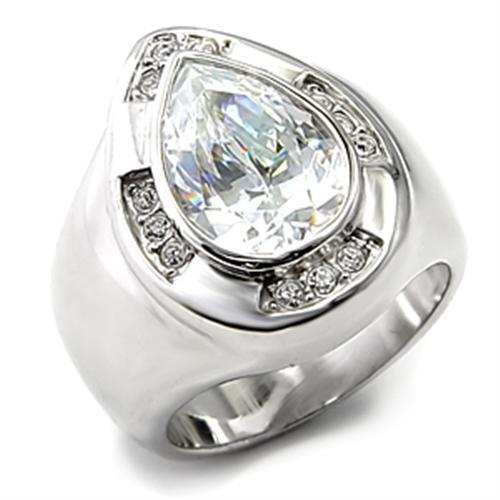 7X236 - Rhodium 925 Sterling Silver Ring with AAA Grade CZ in Clear - Alamode - Flyclothing LLC
