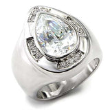 7X236 - Rhodium 925 Sterling Silver Ring with AAA Grade CZ in Clear - Alamode - Flyclothing LLC