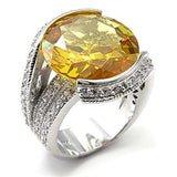 7X288 - Rhodium 925 Sterling Silver Ring with AAA Grade CZ in Topaz - Alamode - Flyclothing LLC