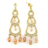 7X372 - Gold 925 Sterling Silver Earrings with AAA Grade CZ in Champagne - Alamode - Flyclothing LLC