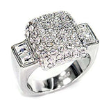 7X384 - Rhodium 925 Sterling Silver Ring with Top Grade Crystal in Clear - Alamode - Flyclothing LLC