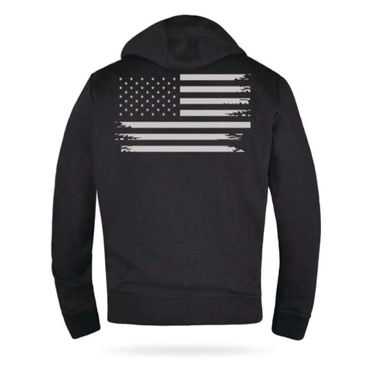 Patriot - Men’s Reflective American Flag Motorcycle Hoodie – Bold Patriotic Gear for Riders - Unik Just for Bikers - Flyclothing LLC