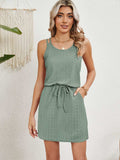 Eyelet Scoop Neck Sleeveless Dress - Trendsi - Flyclothing LLC