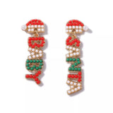 Christmas Beaded BABY Drop Earrings - Trendsi - Flyclothing LLC