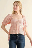 And The Why Lovely Textured and Smocked Top - Trendsi - Flyclothing LLC