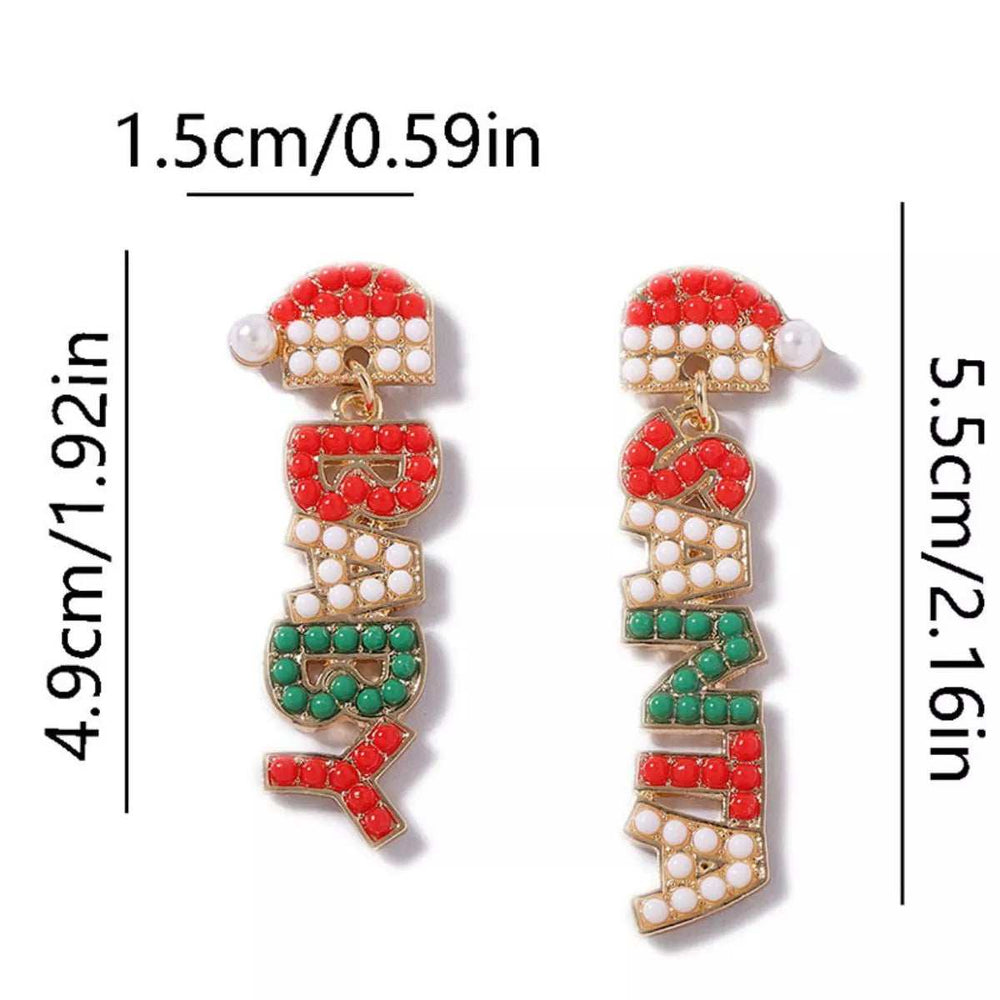 Christmas Beaded BABY Drop Earrings - Trendsi - Flyclothing LLC