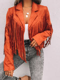 Fringe Open Front Cropped Jacket - Trendsi - Flyclothing LLC
