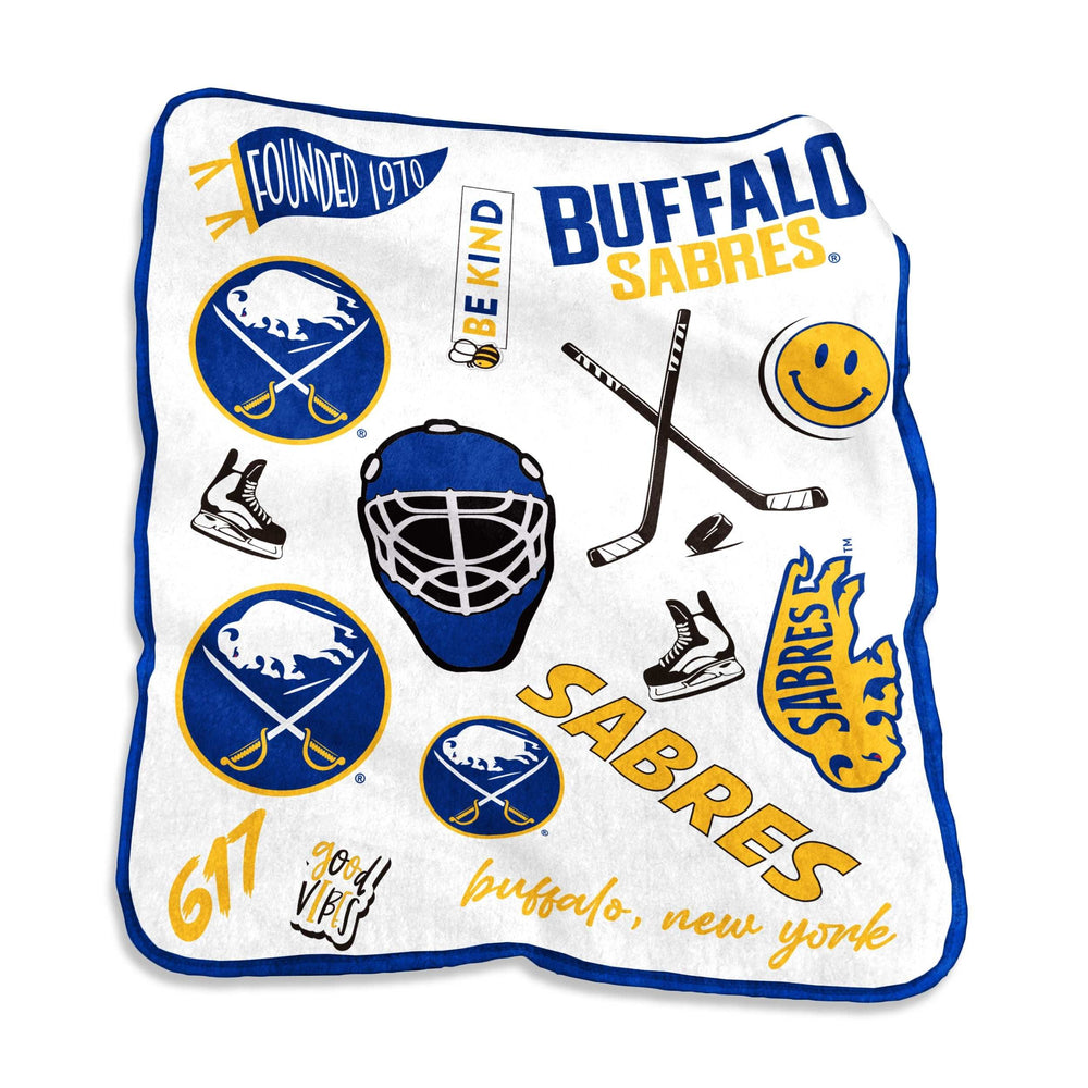 Buffalo Sabres Native Raschel Throw - Logo Brands - Flyclothing LLC