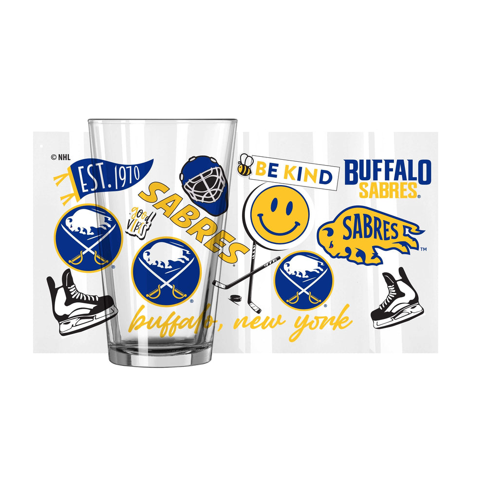 Buffalo Sabres 16oz Native Pint Glass - Logo Brands - Flyclothing LLC