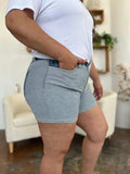 Judy Blue Full Size Color Block Denim Shorts - Trendsi - Flyclothing LLC