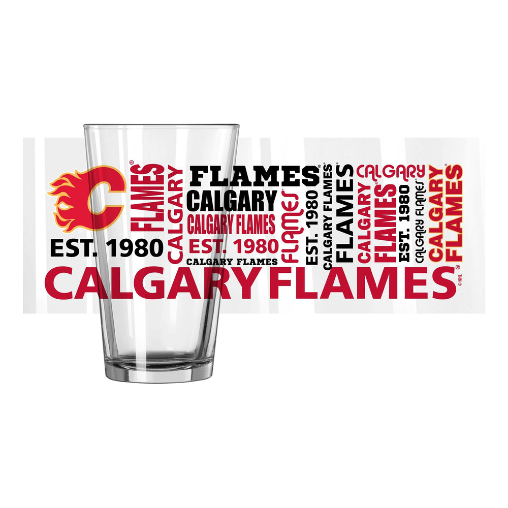 Calgary Flames 16oz Spirit Pint Glass - Logo Brands - Flyclothing LLC