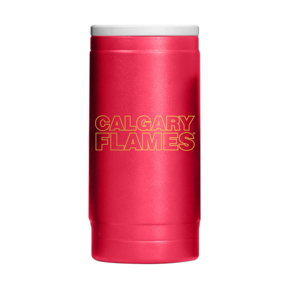Calgary Flames 12oz Flipside Powdercoat SlimCan Coolie - Logo Brands - Flyclothing LLC