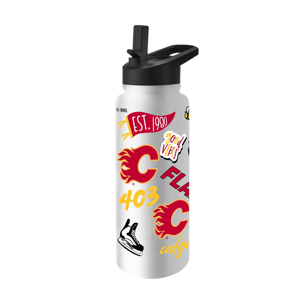 Calgary Flames 34oz Native Quencher Bottle - Logo Brands - Flyclothing LLC