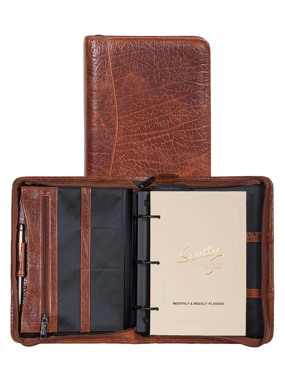 Italia Antique calf leather Brown Mini tablet organizer - Scully Leather - Flyclothing LLC