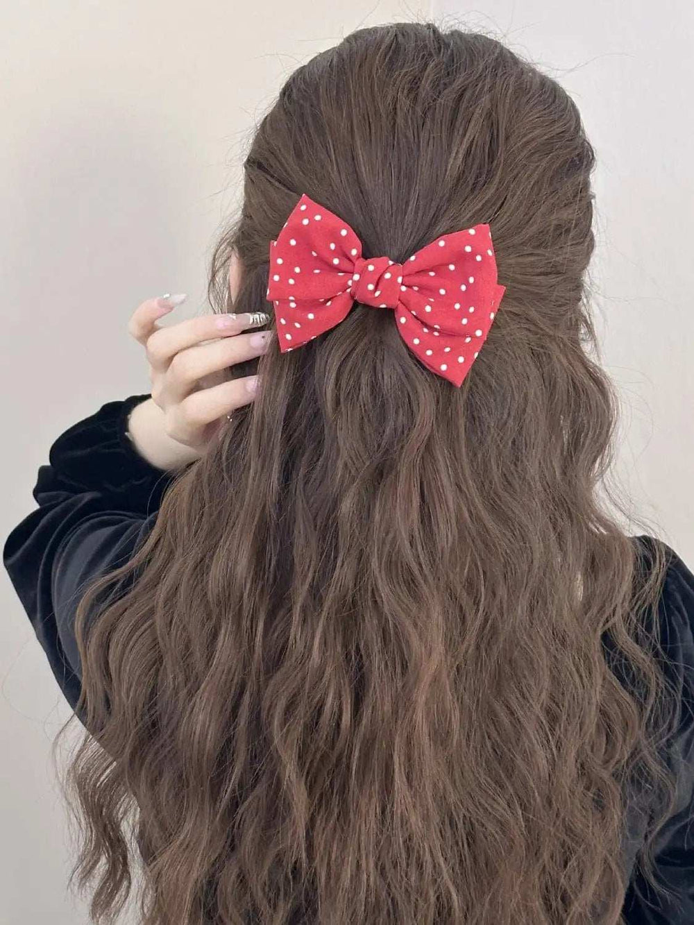 2-Piece Polka Dot Bow Hair Clip - Trendsi - Flyclothing LLC