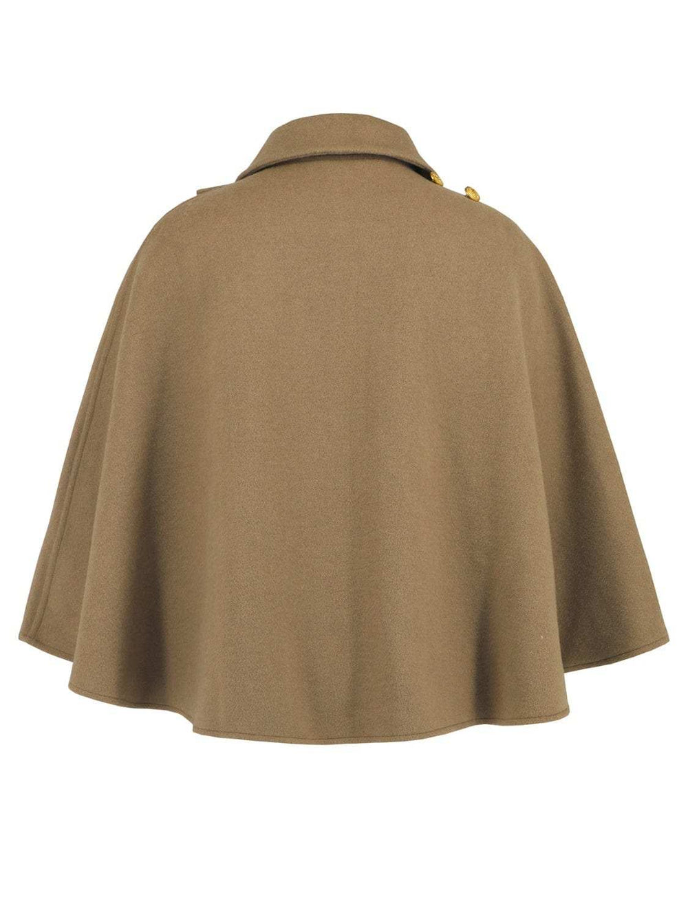 Collared Neck Cropped Cape - Trendsi - Flyclothing LLC