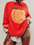 Fruit Round Neck Long Sleeve Sweater - Trendsi - Flyclothing LLC