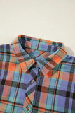 Plaid Collared Neck Long Sleeve Shirt - Trendsi - Flyclothing LLC